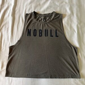 adidas Olive Green Crop Tank with Black Logo